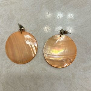 Orange Shell Like Earrings